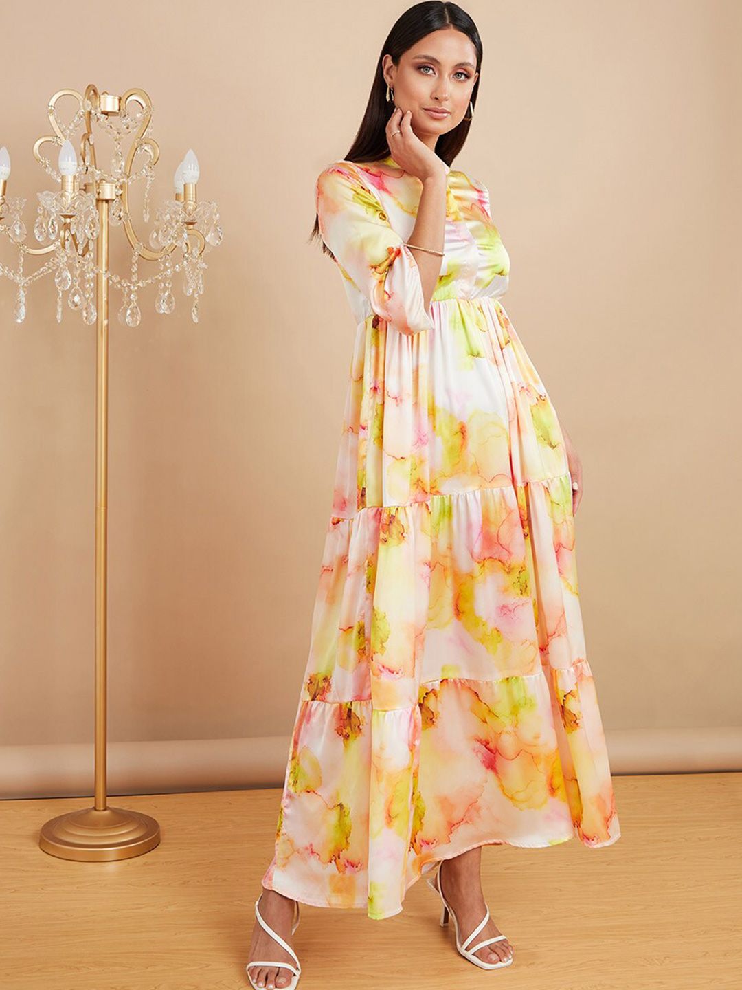 Styli Multicoloured Floral Maxi Dress Price in India