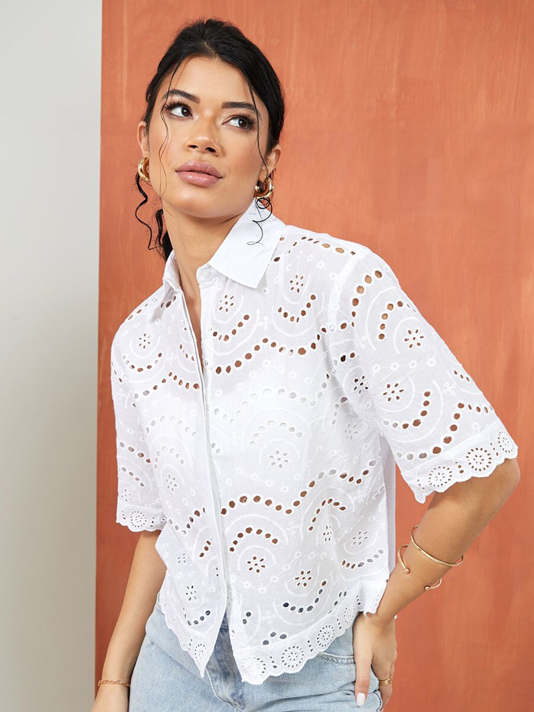 Styli White Shirt Style Top