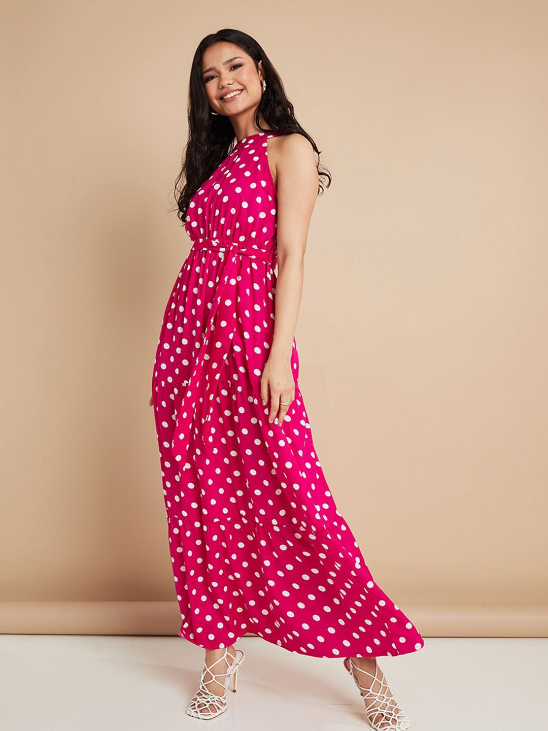 Styli Pink Peplum Dress Price in India
