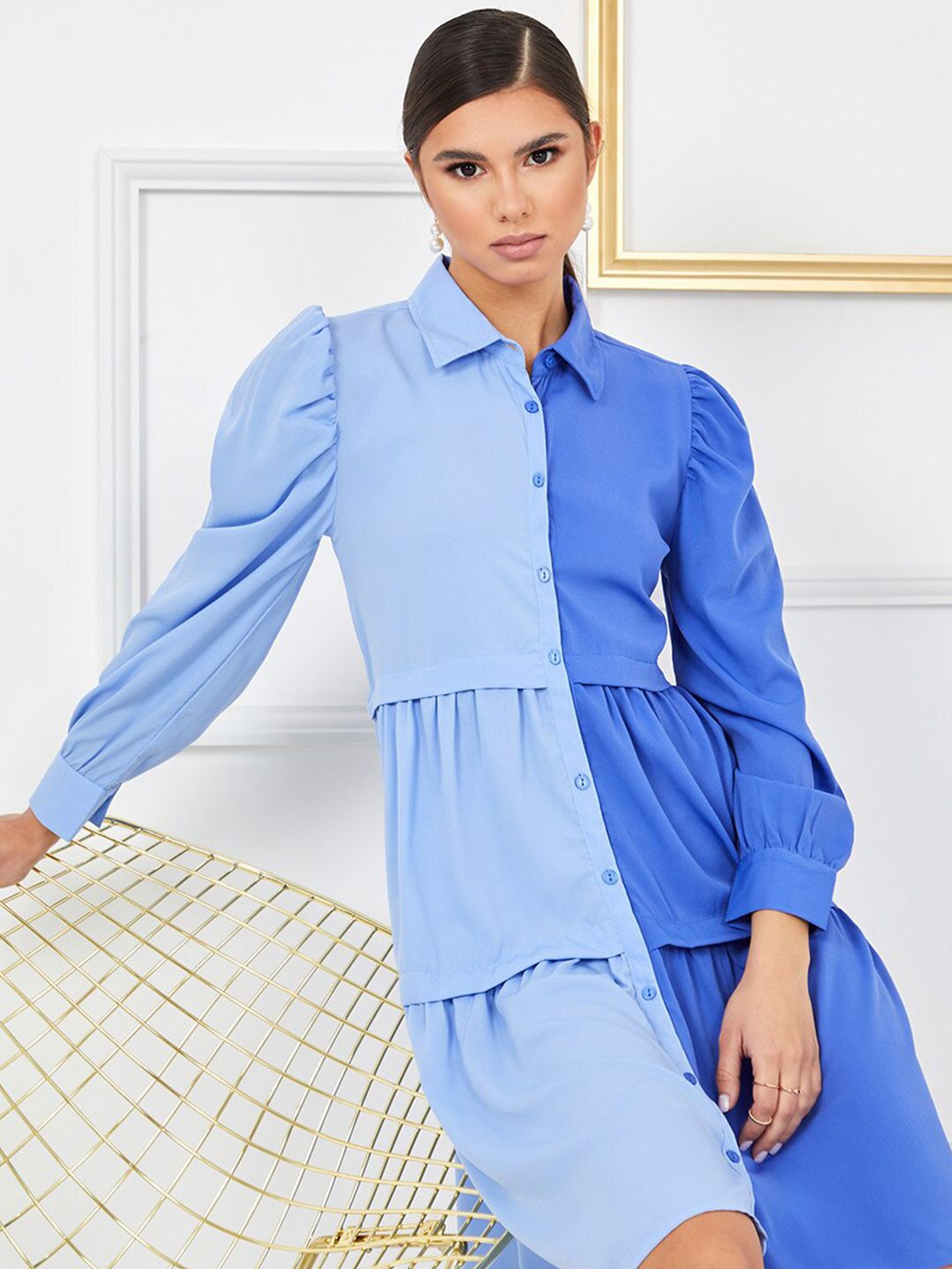 Styli Blue A-Line Dress Price in India