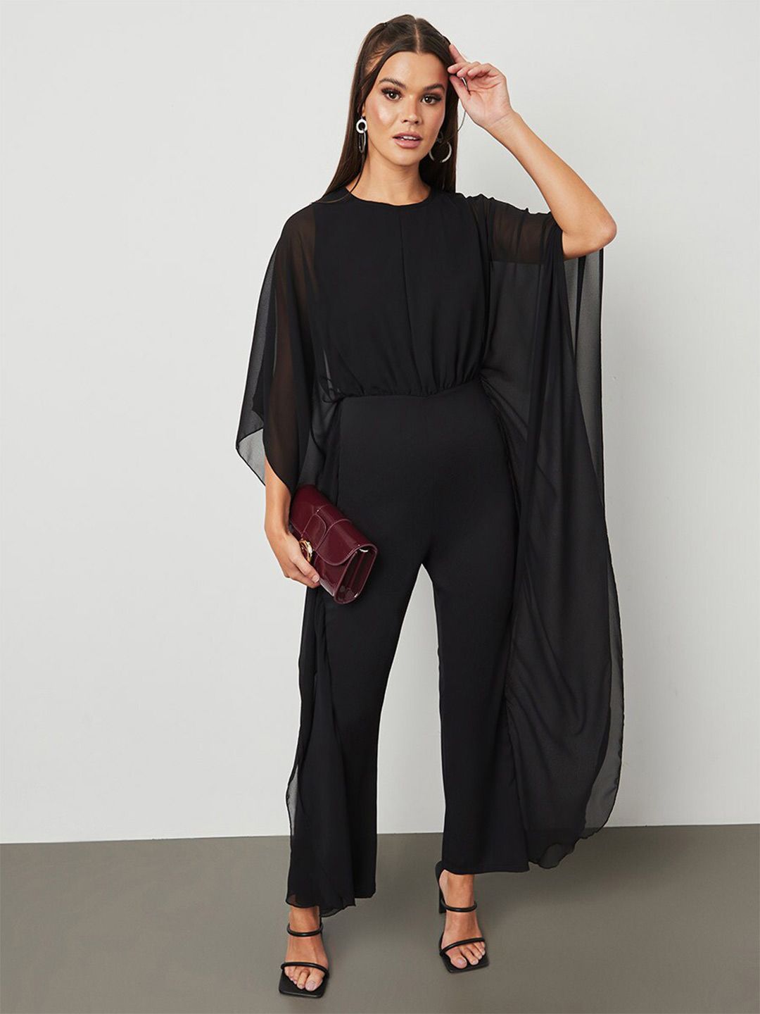 Styli Black Basic Jumpsuit Price in India