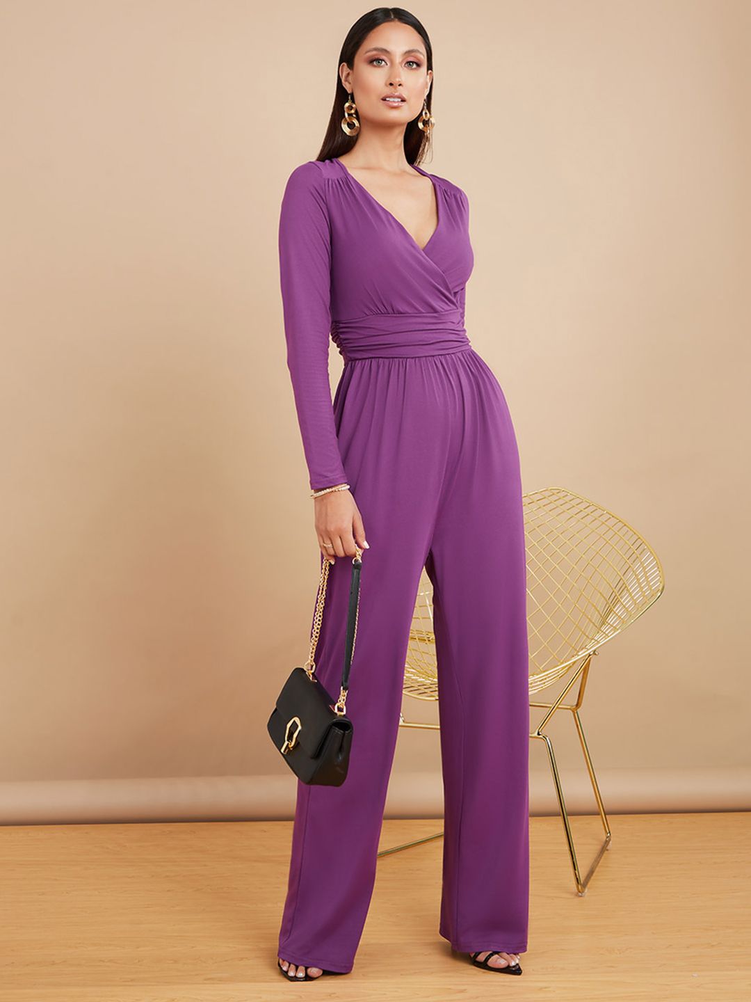Styli Purple Basic Jumpsuit Price in India