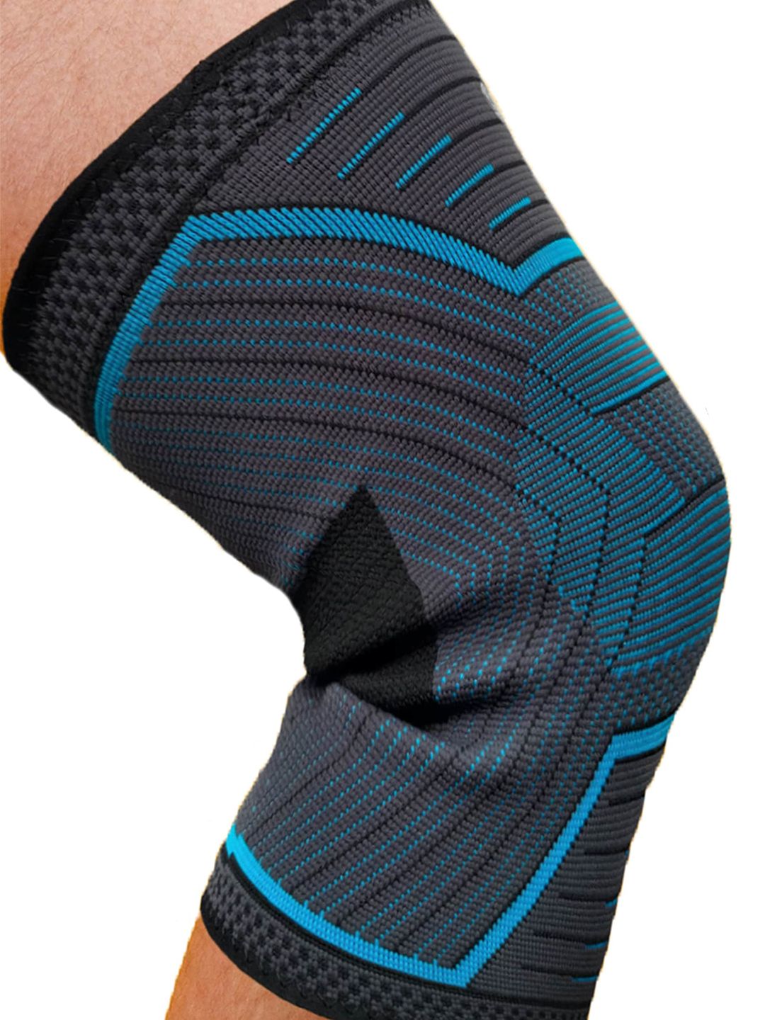 BOLDFIT Blue & Black Nylon Gym Knee Cap
