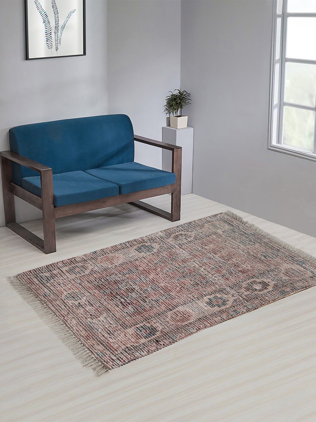 KLOTTHE Brown Solid Woven Design Floor Mat Price in India