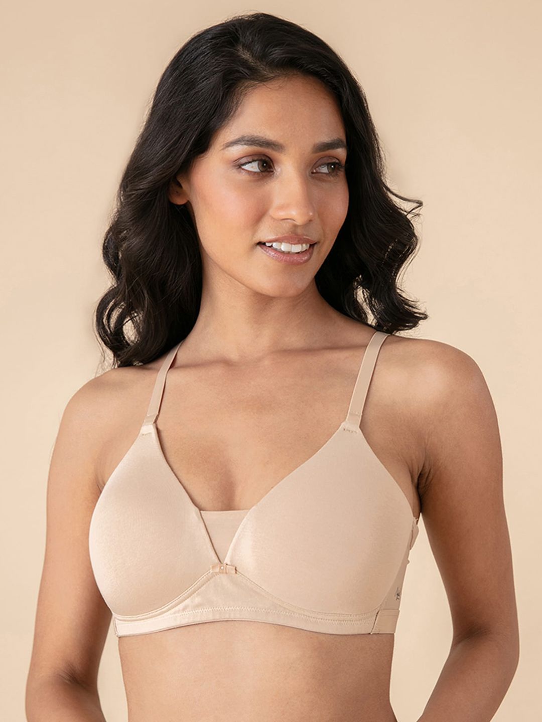 Nykd Women Breatheable Cotton Lightly Padded Wireless T-shirt Bra - 3/4th Coverage NYB003