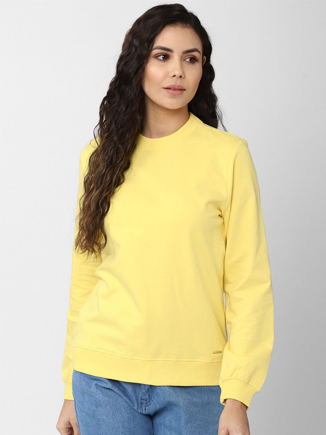 Van Heusen Woman Women Yellow Sweatshirt Price in India