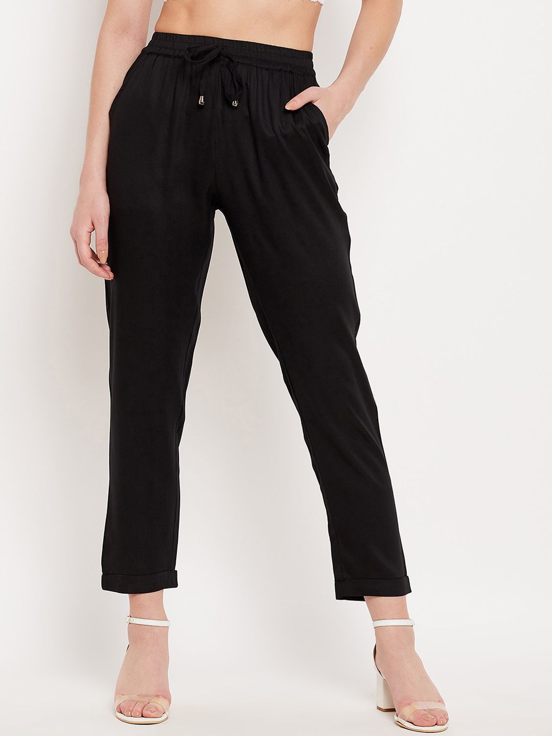 Duke Women Black Trousers Price in India