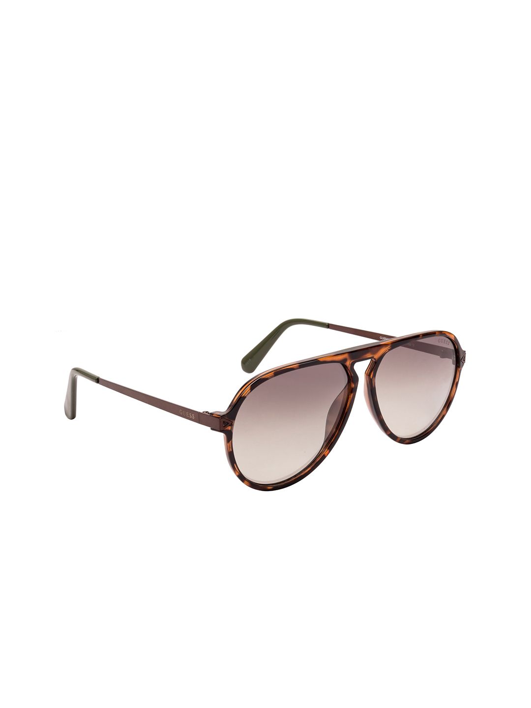 GUESS Unisex Brown Lens & Brown Aviator Sunglasses with UV Protected Lens Price in India