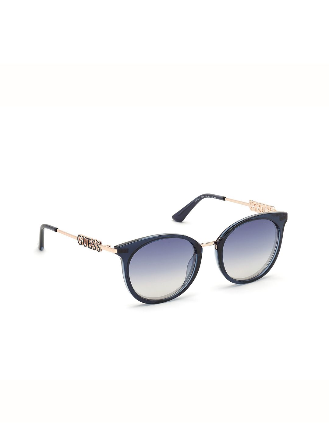 GUESS Women Blue Lens & Black Other Sunglasses with UV Protected Lens Price in India