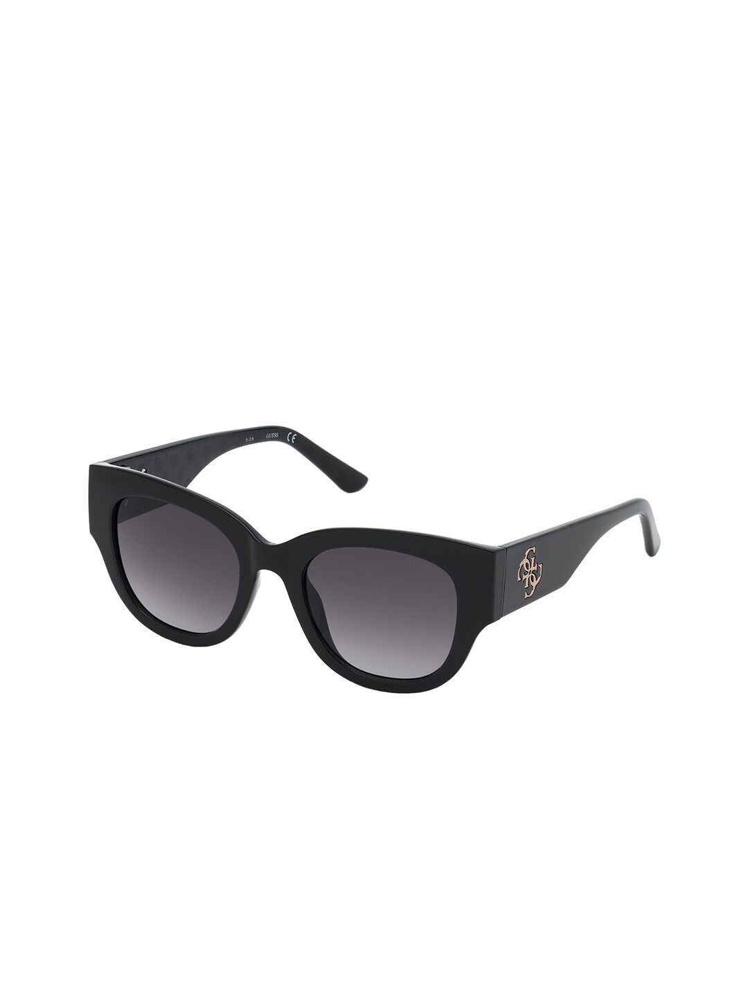 GUESS Women Grey Lens & Black Wayfarer Sunglasses with UV Protected Lens Price in India