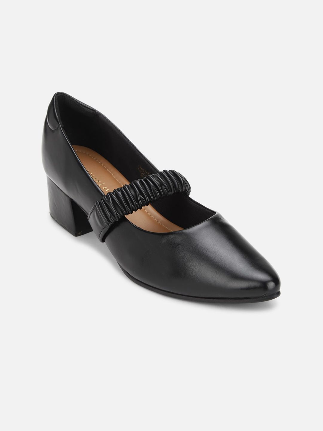 Allen Solly Woman Black PU Block Pumps Price in India