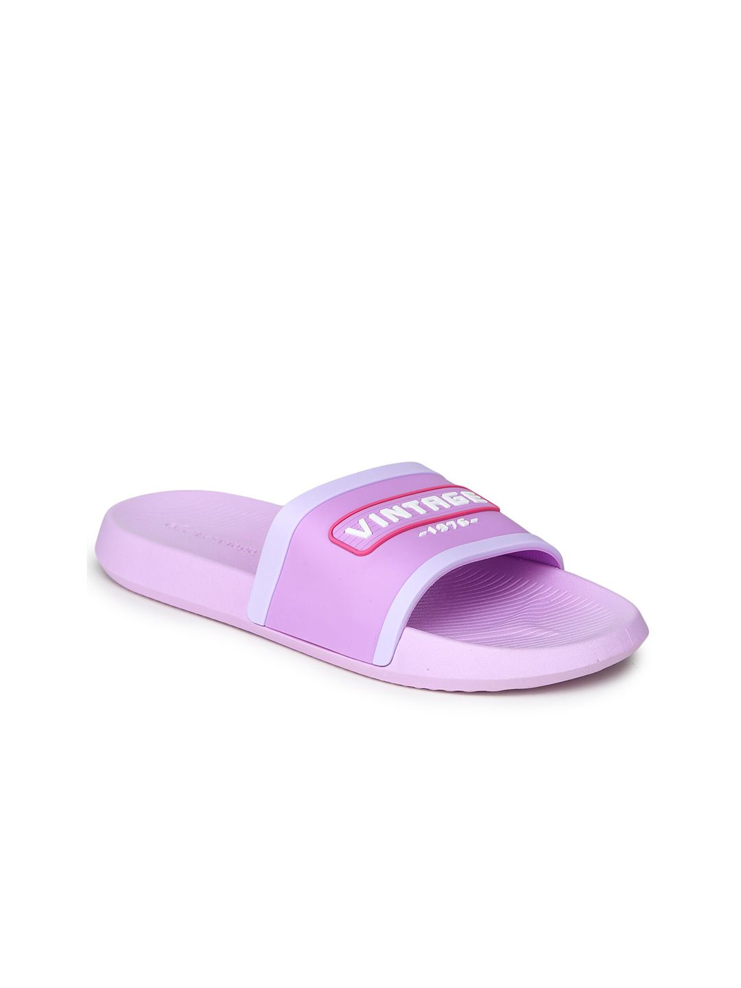 Ego Women Purple & White Rubber Sliders Price in India