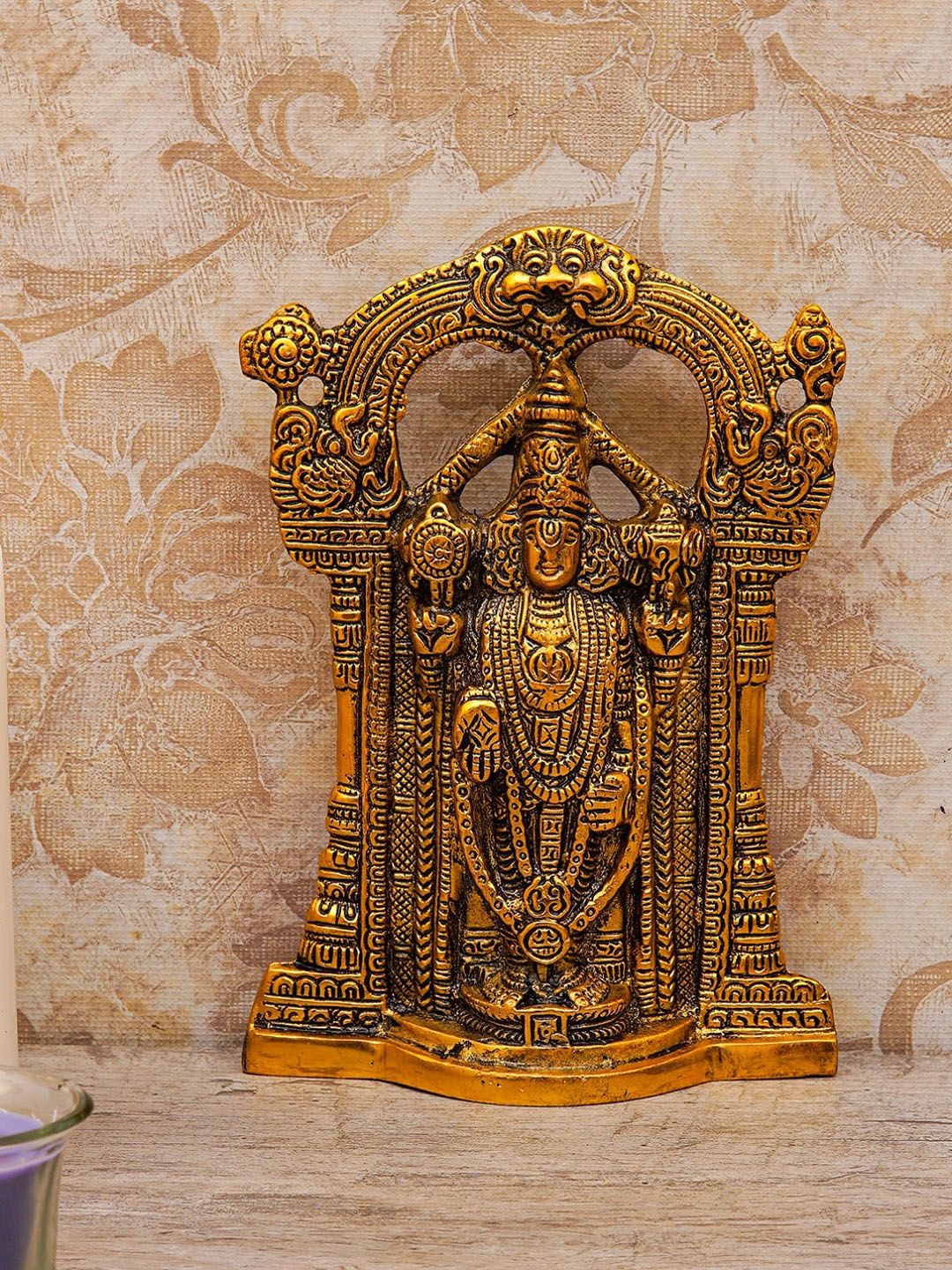 StatueStudio Gold-Toned Oxidised Tirupati Bala Ji Idol Showpieces Price in India