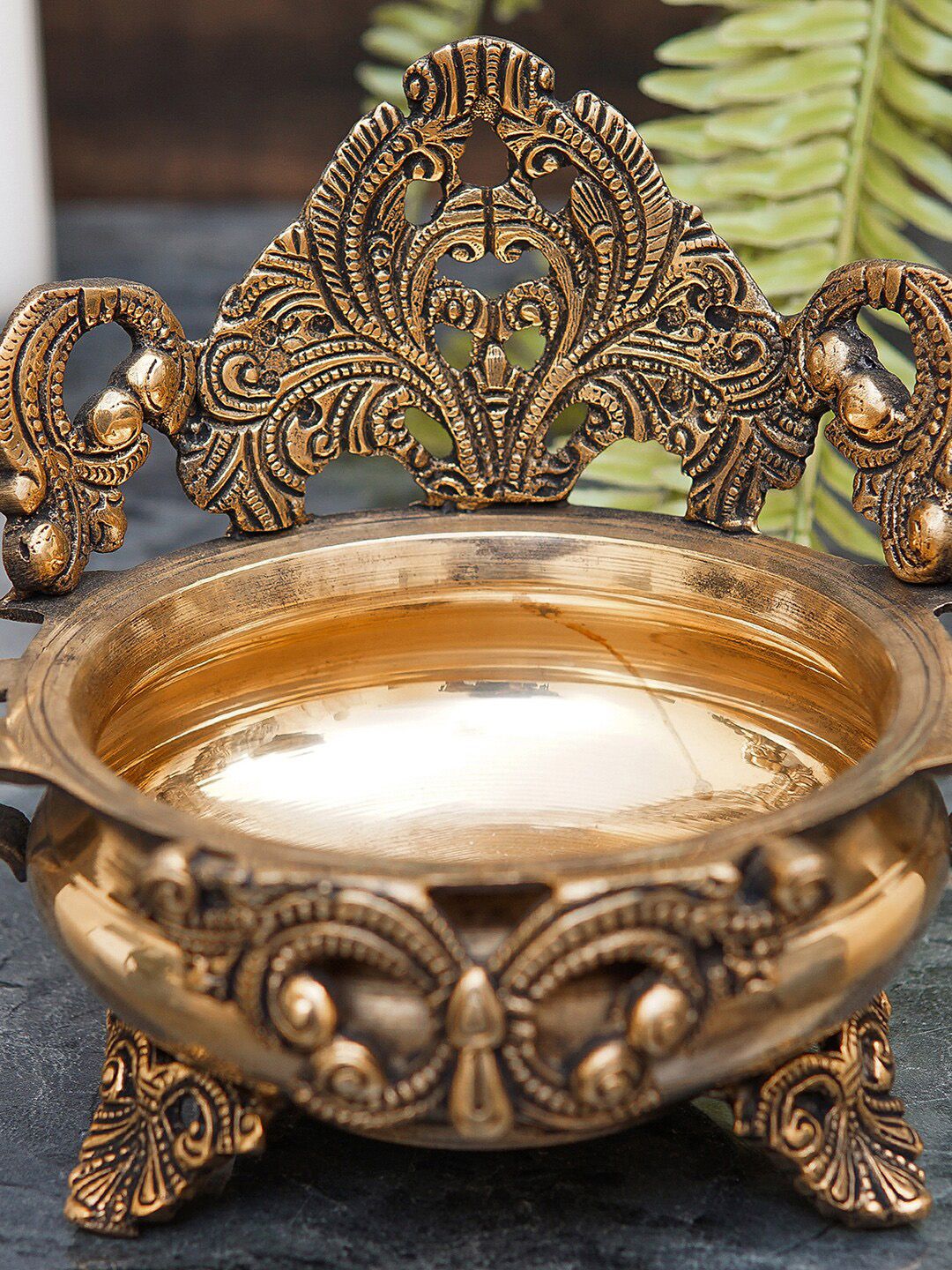 StatueStudio Gold Decorative Urli Bowl Showpiece Price in India