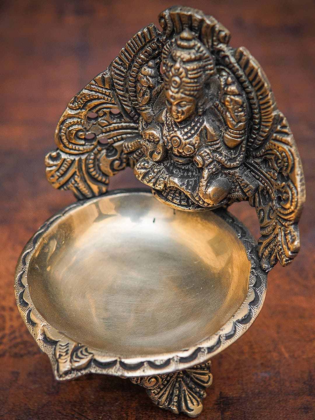 StatueStudio Gold-Toned Lakshmi Diya Pooja Essentials Price in India