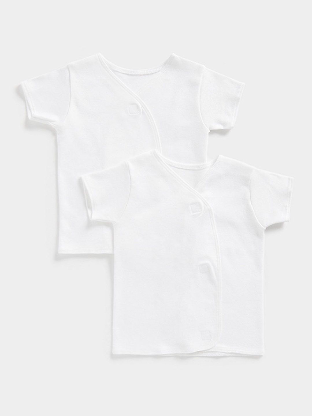 mothercare Infants White Pack of 2 Pure Cotton Wrap Around Vests