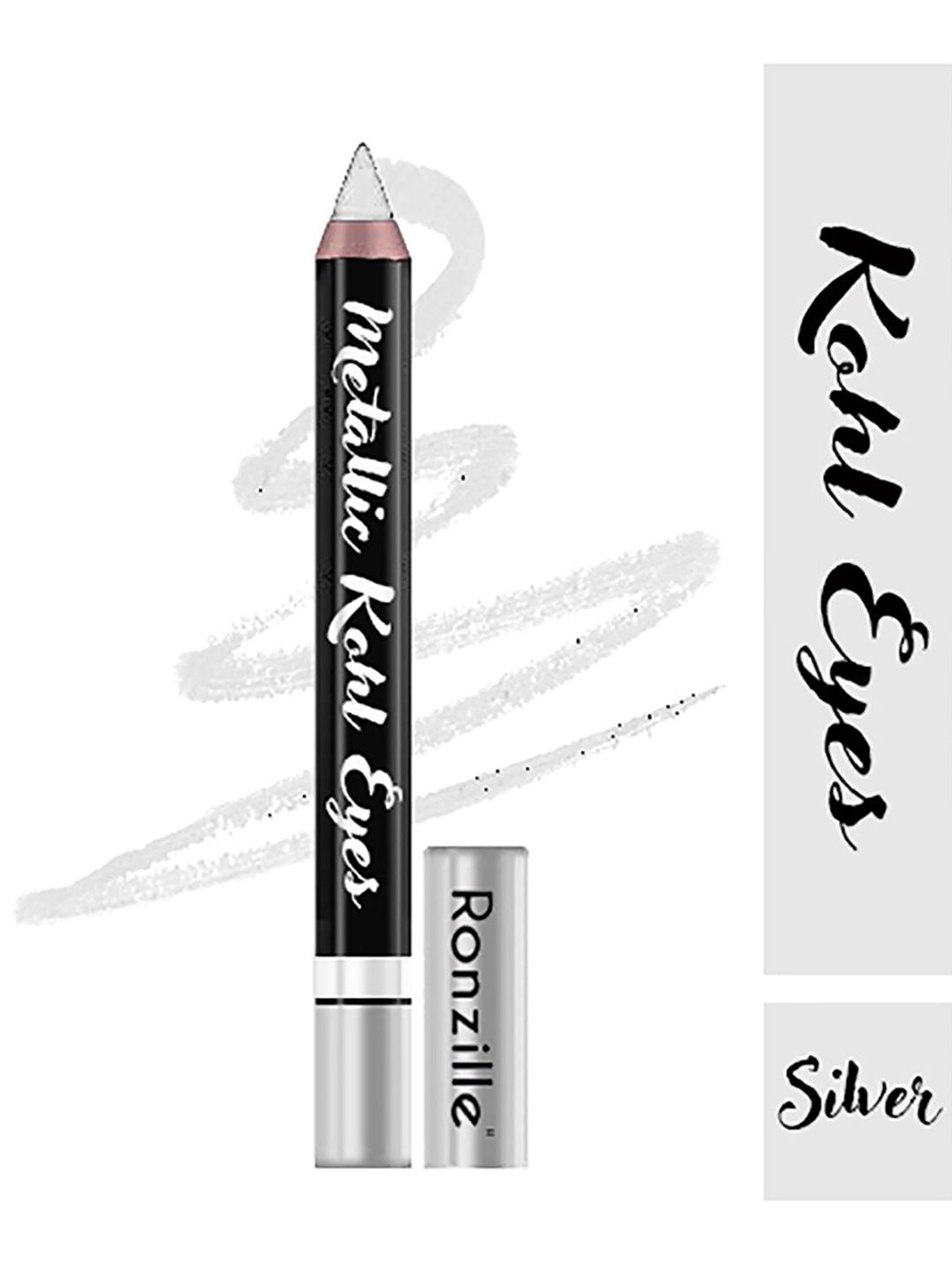Ronzille Metallic Kohl Pencil Kajal Eyeliner Eyeshadow Silver 2.5 gm Price in India