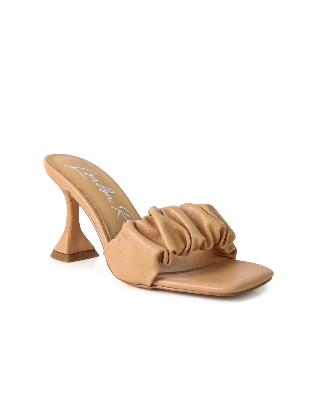 London Rag Nude-Coloured PU Party Block Mules Price in India