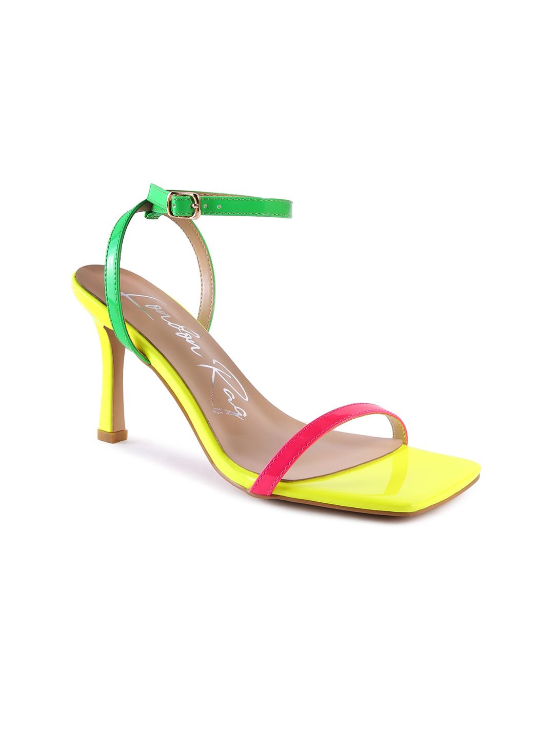 London Rag Multicoloured PU Party Stiletto Sandals with Buckles Price in India