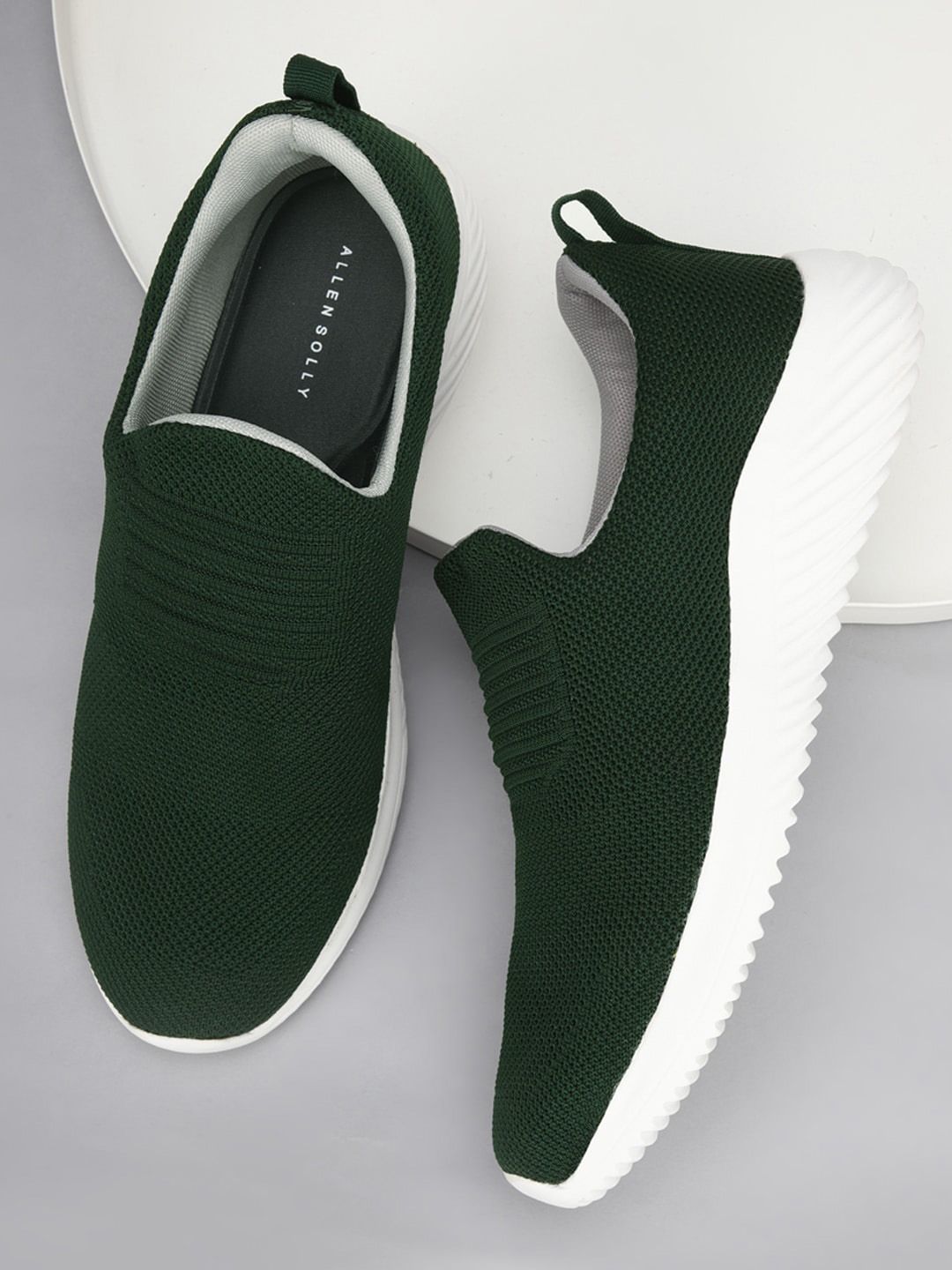 Allen Solly Woman Women Green Textured PU Slip-On Sneakers Price in India