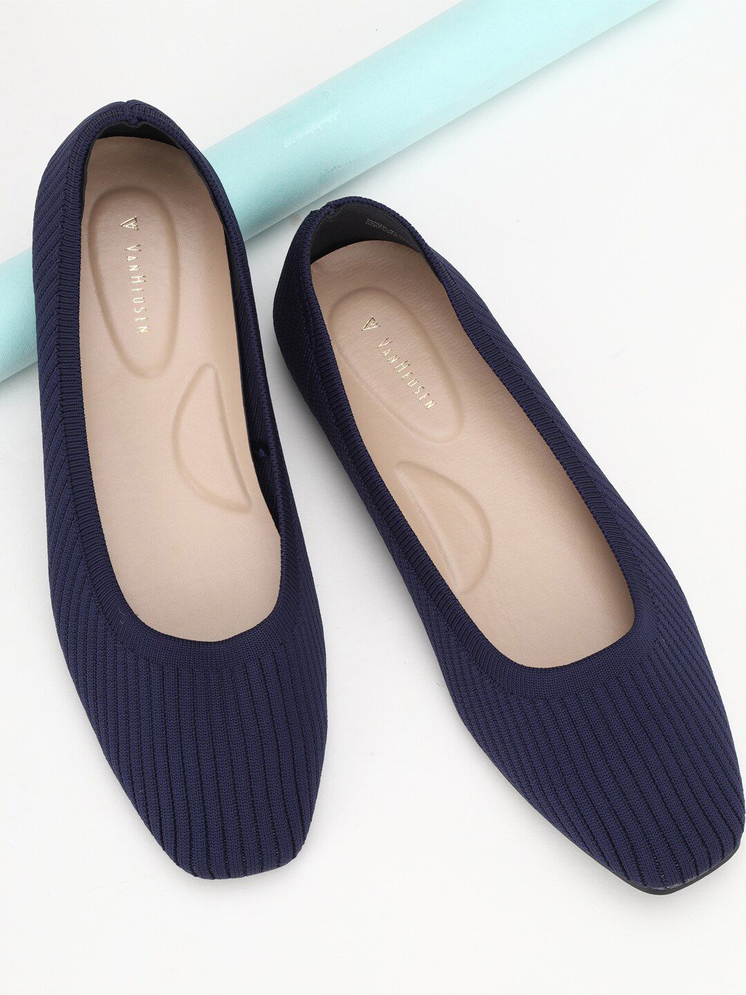 Van Heusen Woman Women Navy Blue Ballerinas Flats Price in India