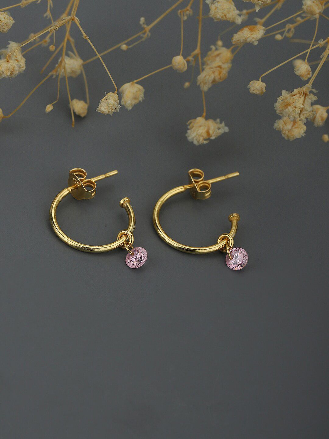 VANBELLE Gold-Toned Circular Drop Earrings Price in India