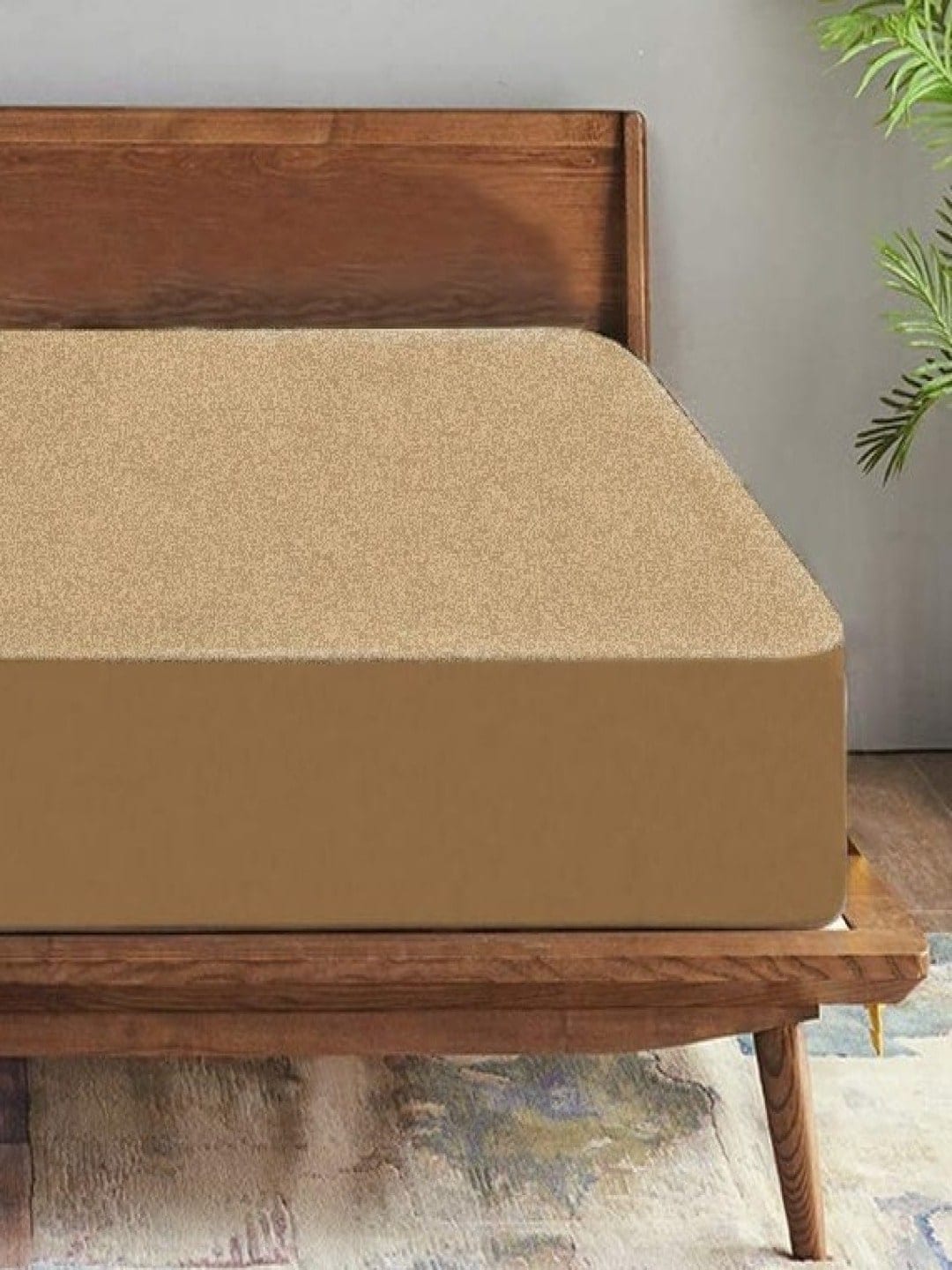 TRANCE Brown Solid Waterproof Single Bed Mattress Protector Price in India