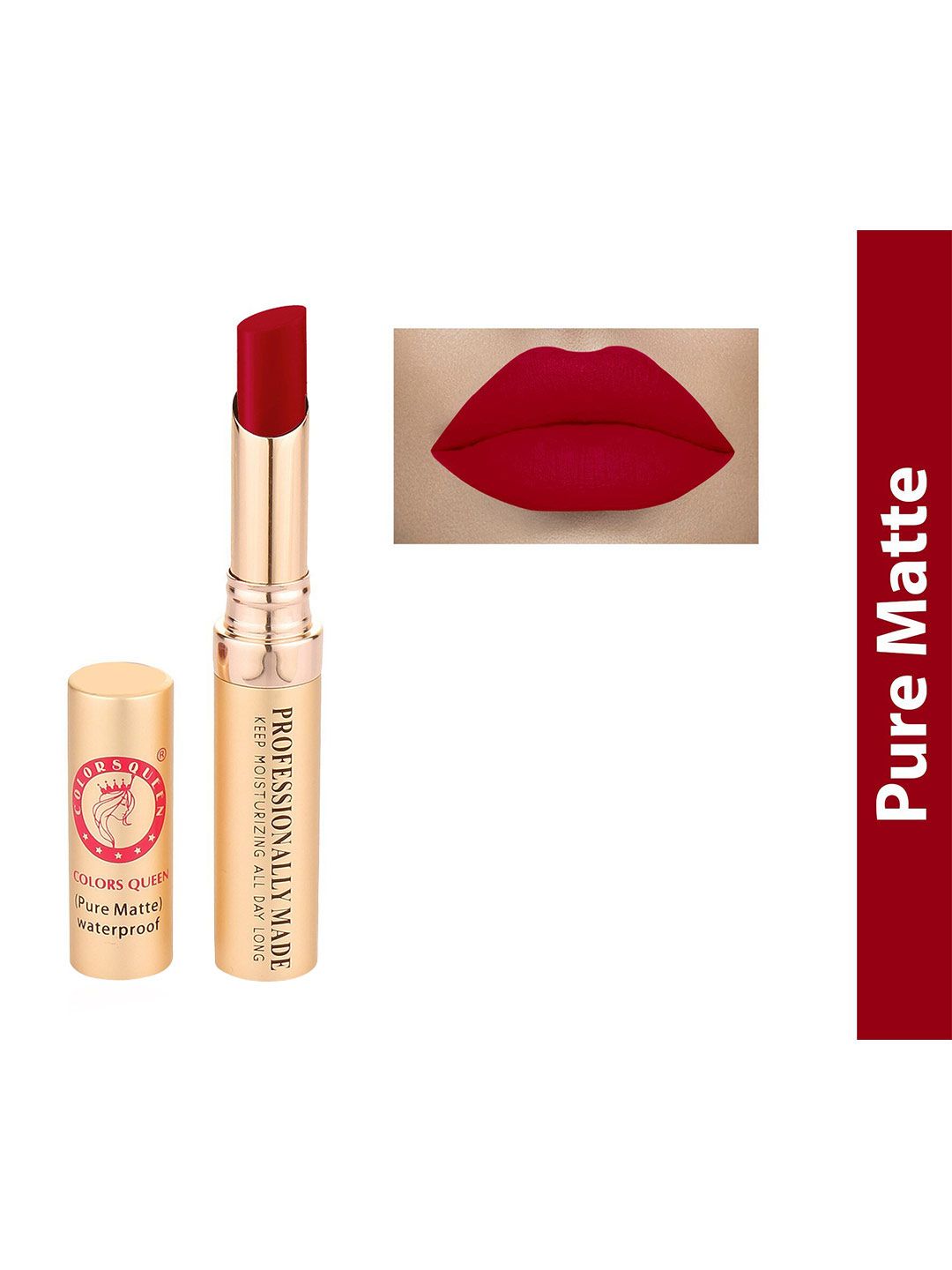 Colors Queen Pure Matte Baby Lipstick - Rich Red 4g Price in India