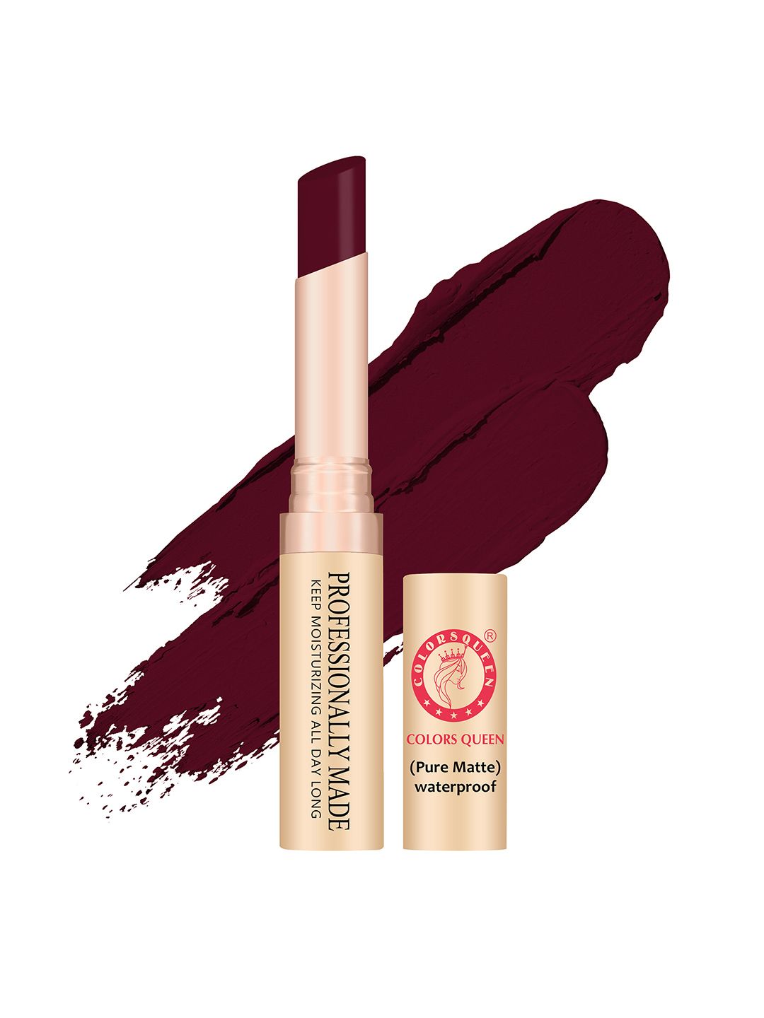 Colors Queen Beauty Lip Pure Matte Non-Transfer Waterproof Lipstick - Royal Maroon