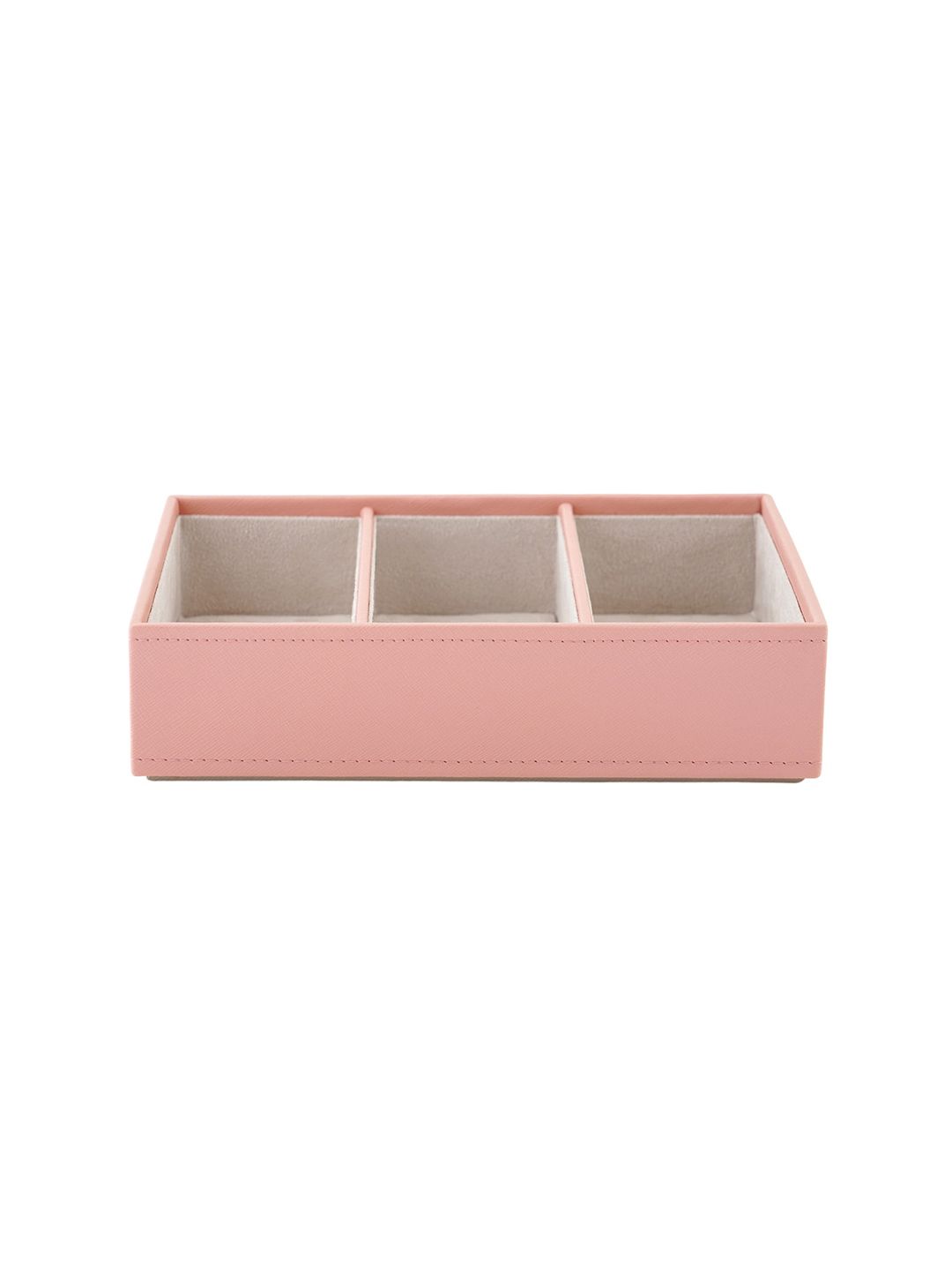 Pure Home and Living Pink Solid 3-Compartment Tray Price in India