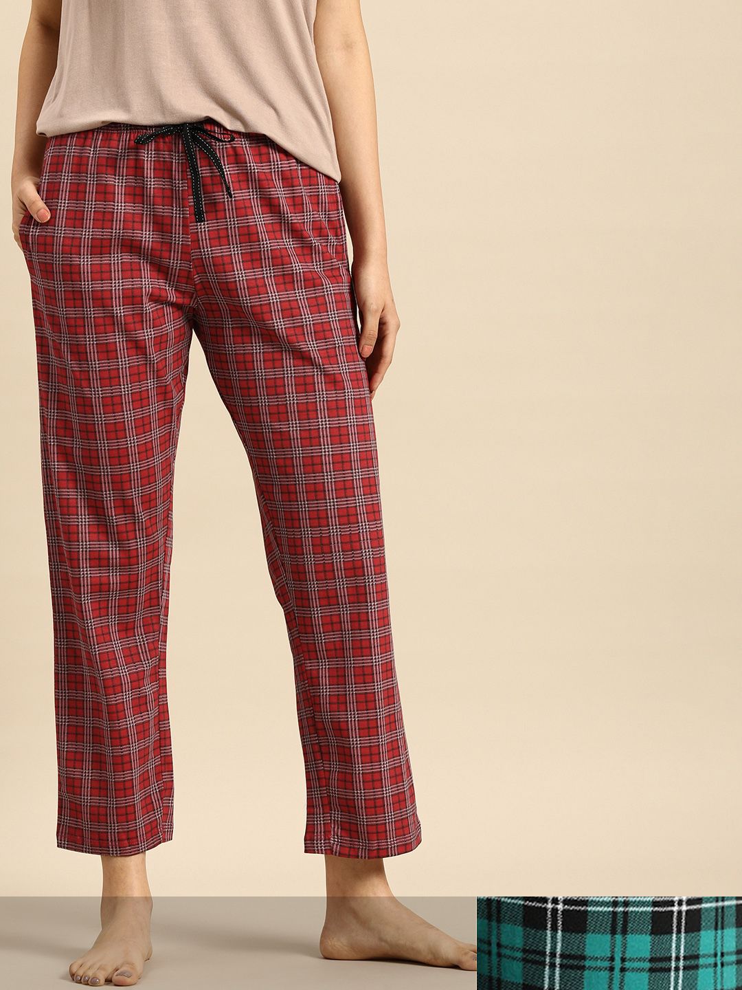 Dreamz by Pantaloons Women Pack of 2 Checked Lounge Pants Price in India