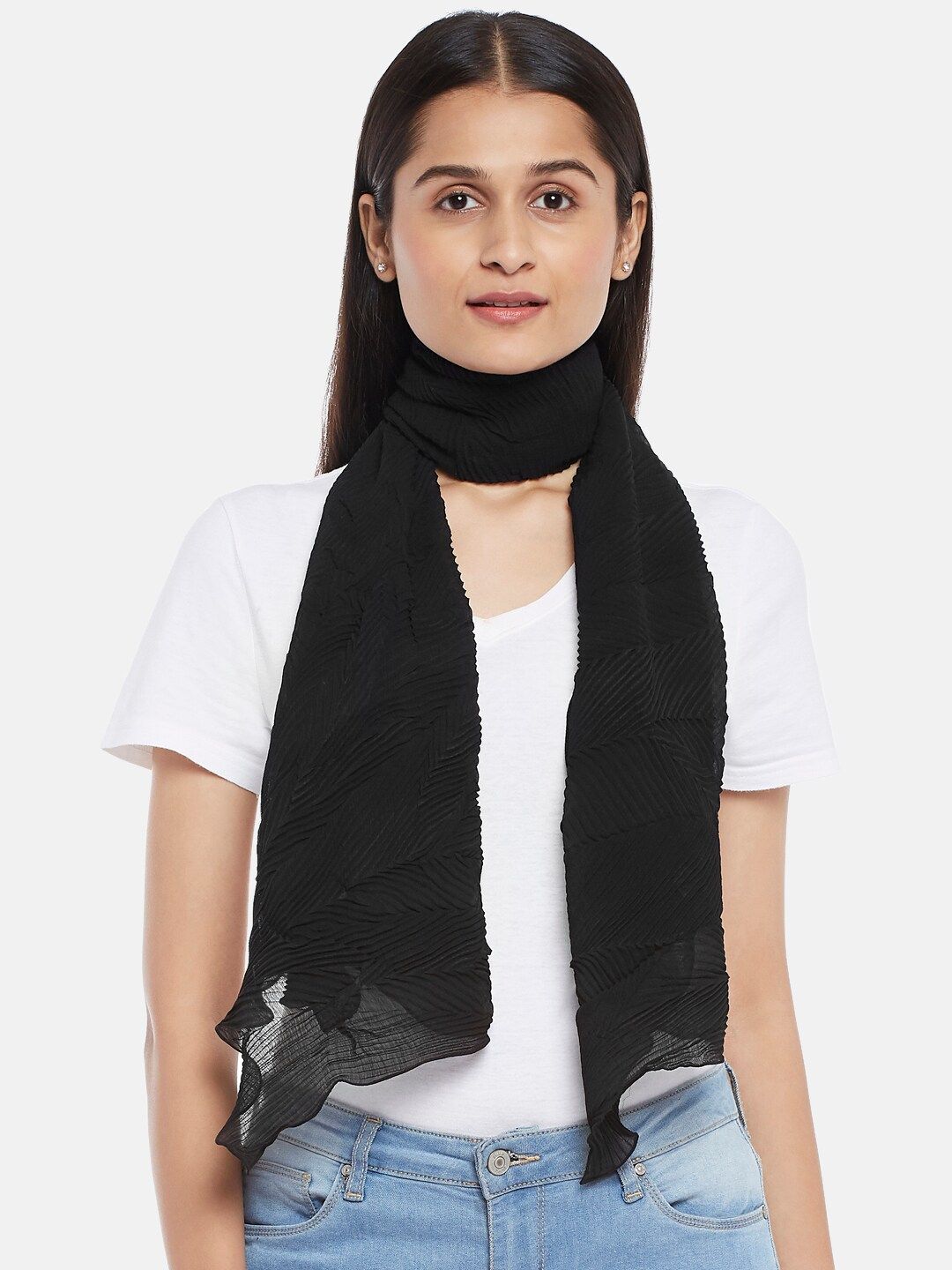 Honey by Pantaloons Women Black Scarf Price in India