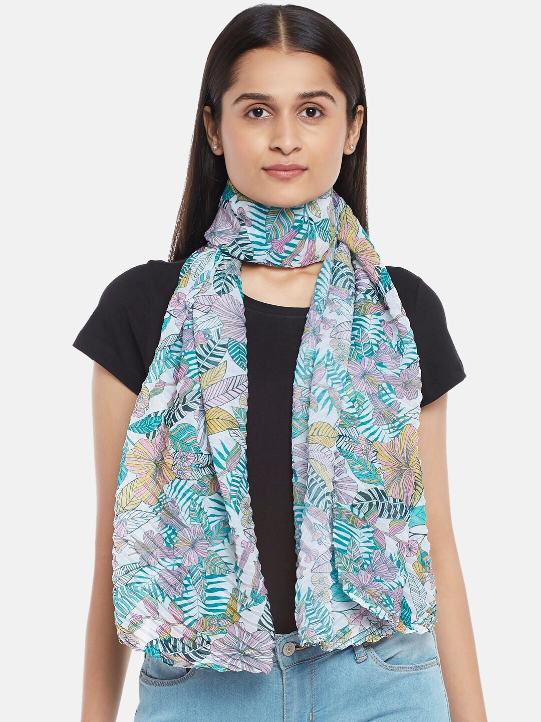 Honey by Pantaloons Women Green & Blue Scarf Price in India