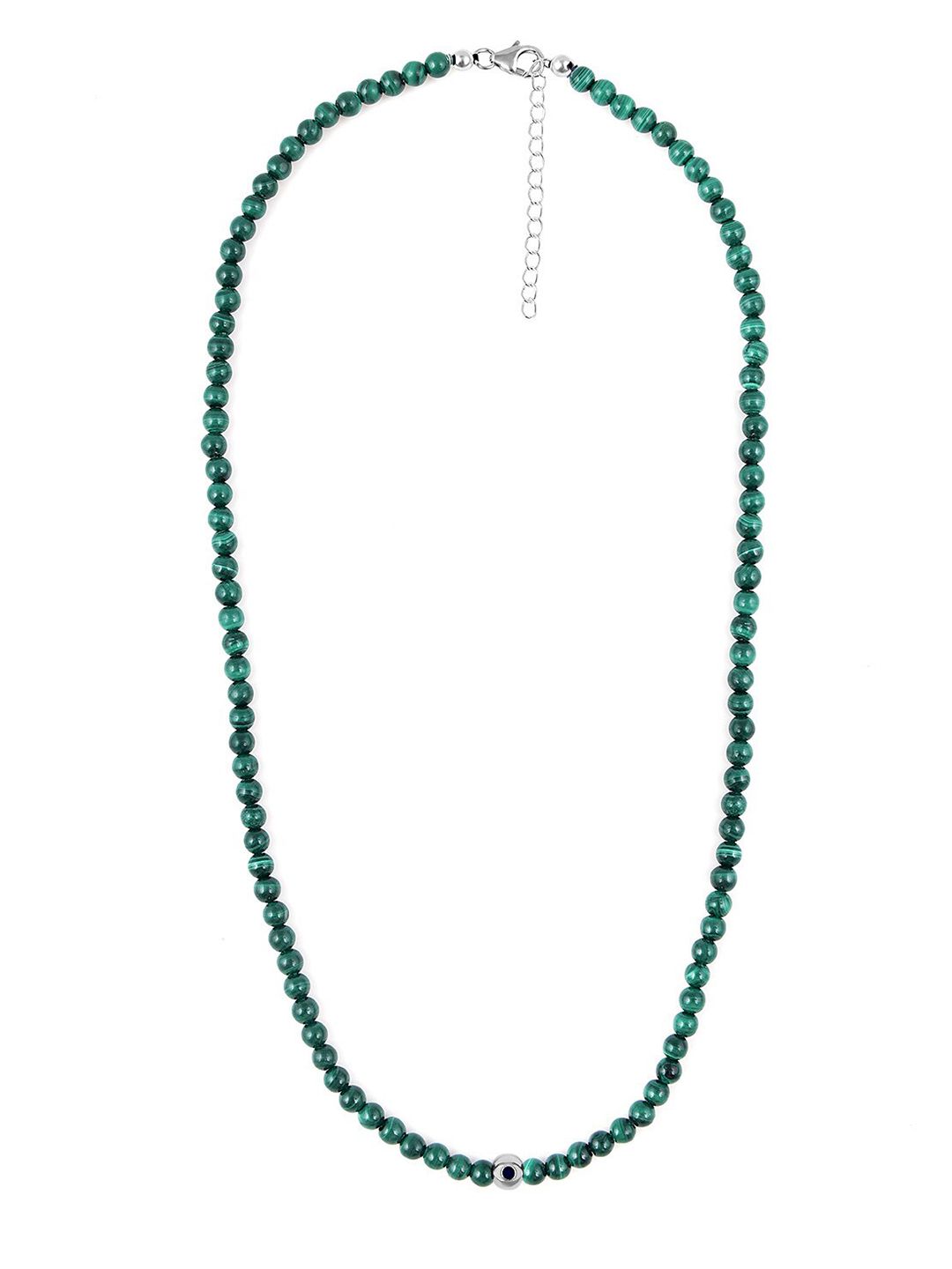 LA SOULA Green Sterling Silver Enamelled Necklace Price in India