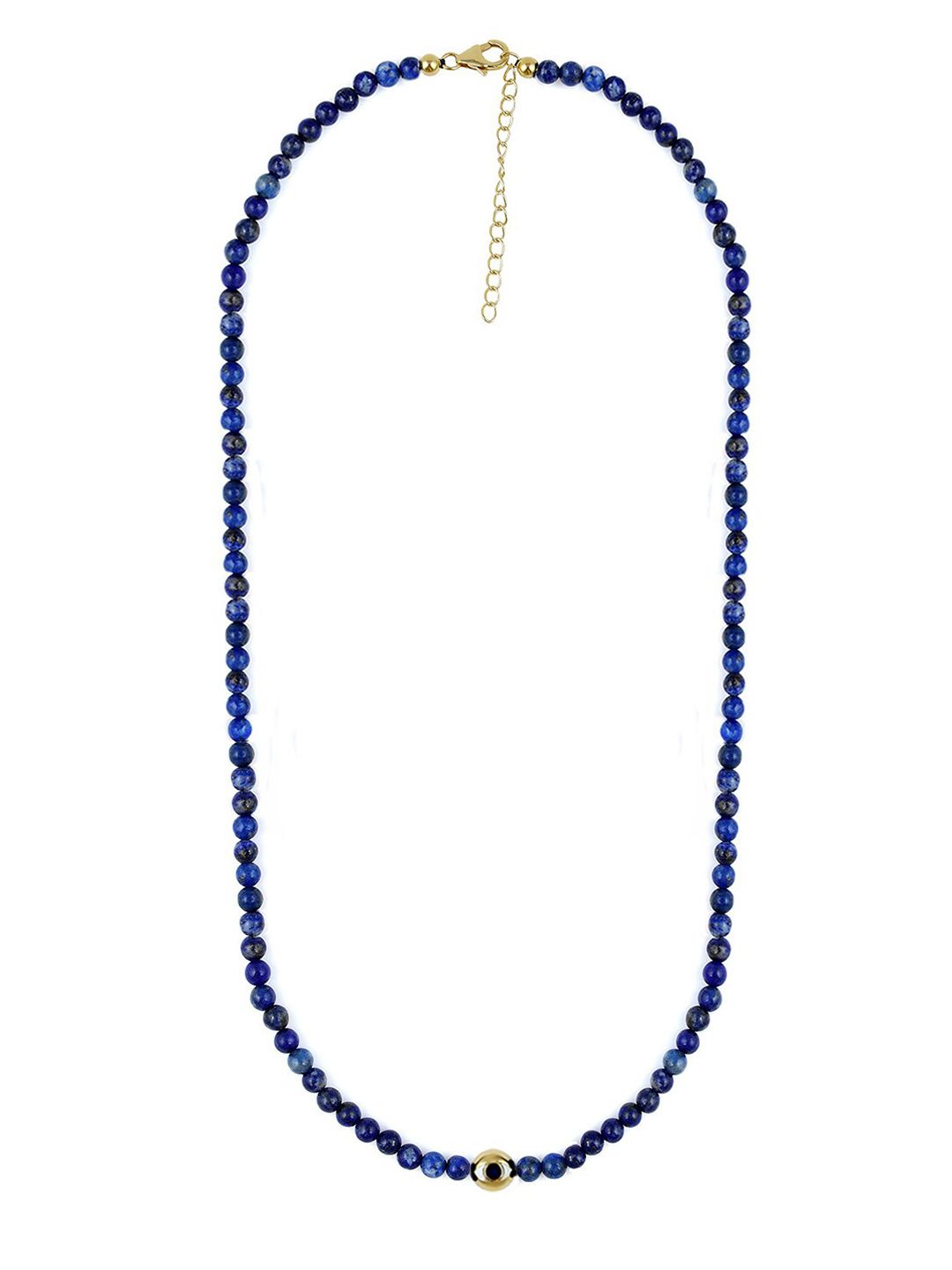LA SOULA Blue Sterling Silver Enamelled Necklace Price in India