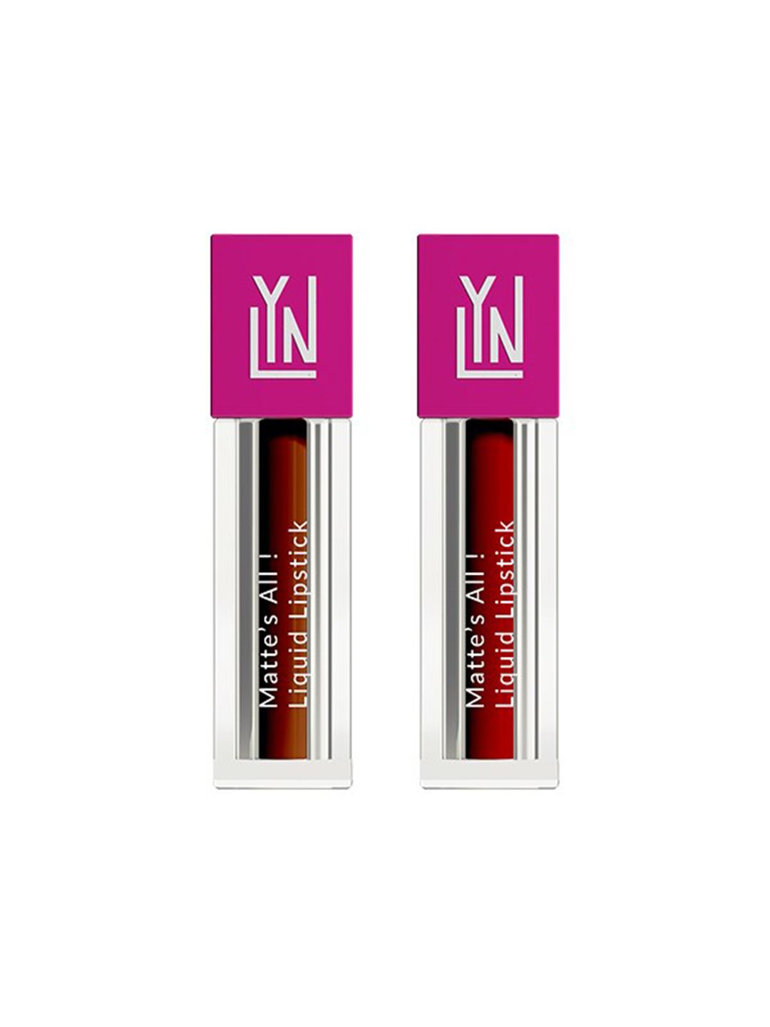 LYN LIVE YOUR NOW Set Of 2 Matte Liquid Lipstick Brownie Point & Born Red-dy - 2ml Price in India