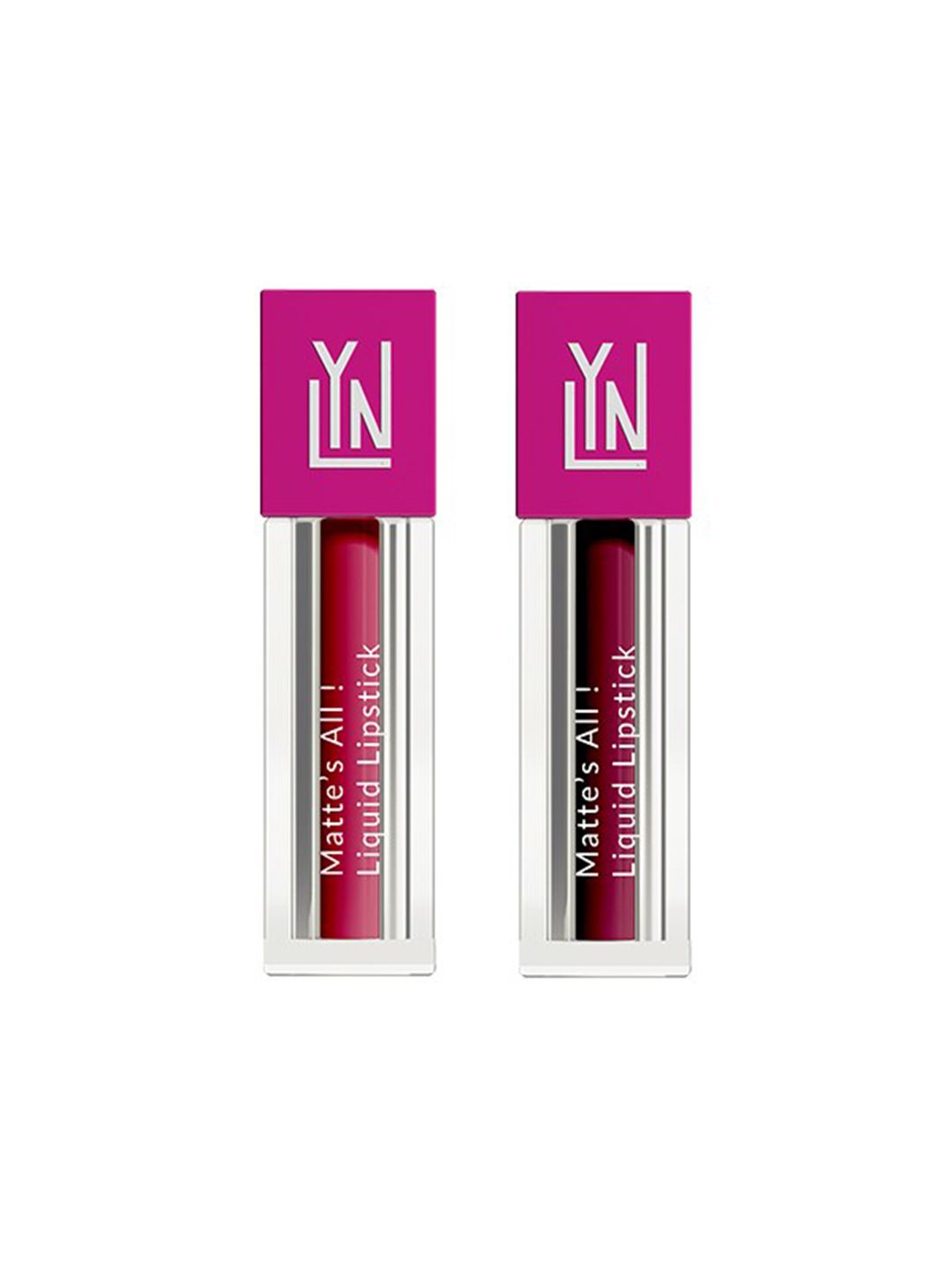 LYN LIVE YOUR NOW Set Of 2 Matte Liquid Lipstick Pink Lush & Berry Crush - 2ml Price in India