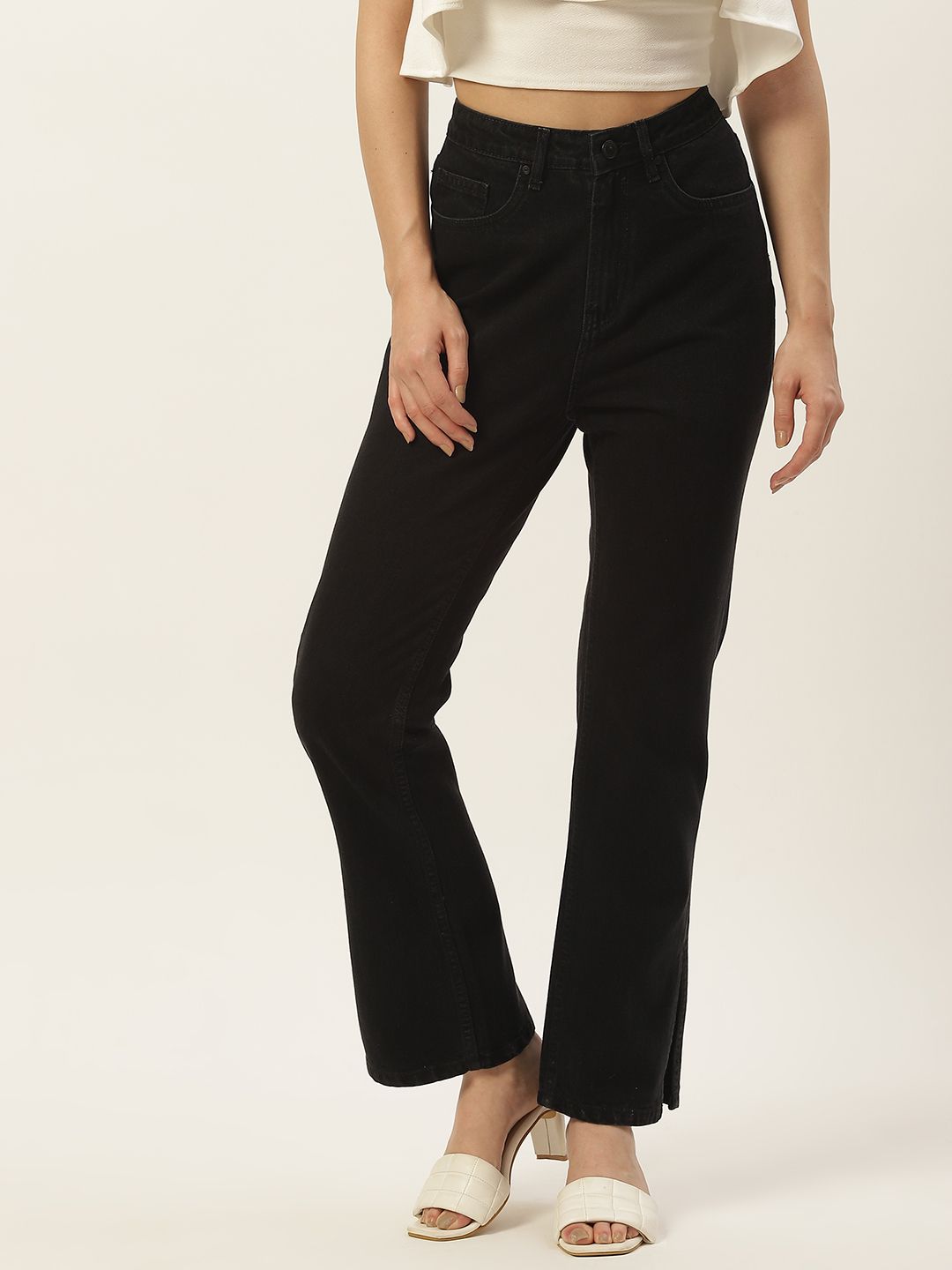 Madame Women Black Stretchable Jeans Price in India