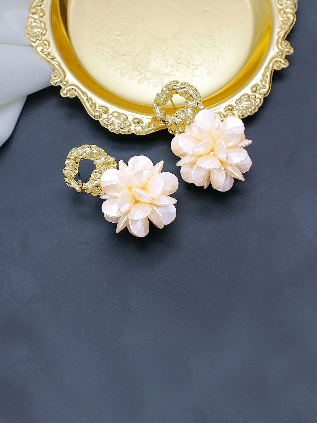 Unwind by Yellow Chimes White Contemporary Ear Cuff Earrings Price in India