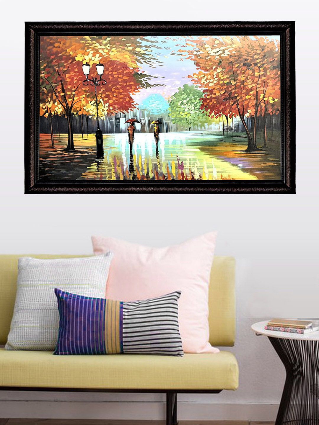 Gallery99  Orange & Green Handmade Nature With Life Wall Art Price in India
