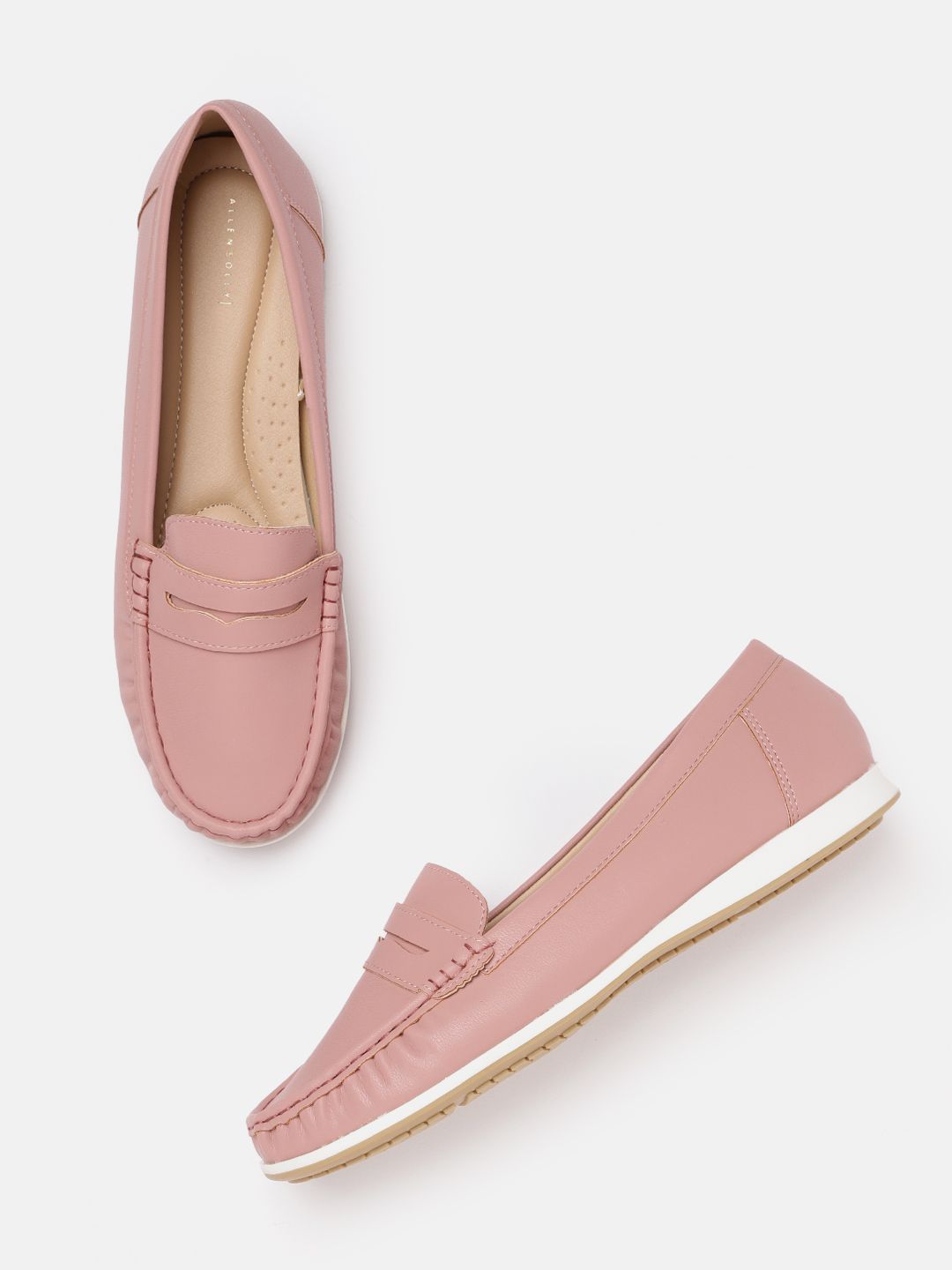 Allen Solly Women Dusty Rose Pink Solid Loafers Price in India