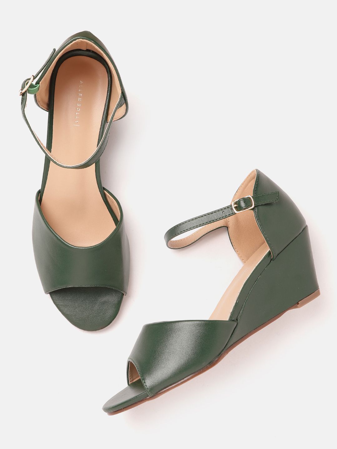 Allen Solly Women Green Solid Wedges Price in India