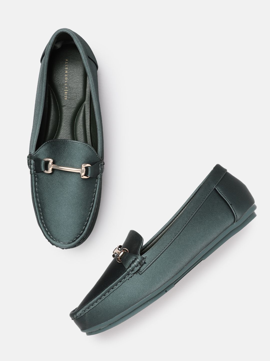 Allen Solly Women Teal Blue Solid Loafers Price in India