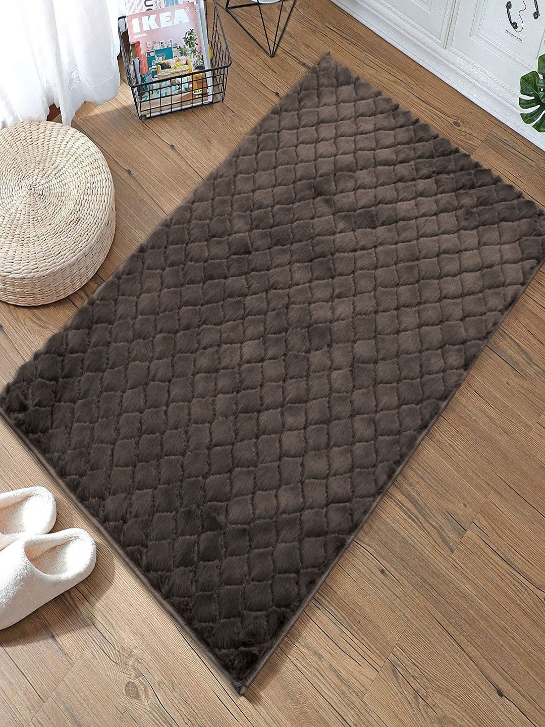 LUXEHOME INTERNATIONAL Coffee Brown Solid Doormats Price in India