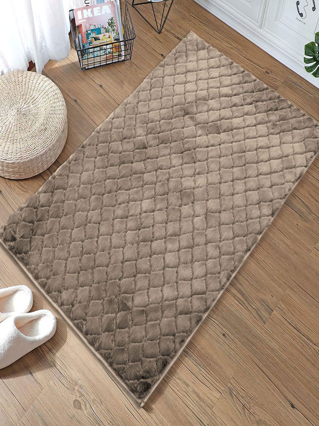 LUXEHOME INTERNATIONAL  Taupe Solid  Austria Doormats Price in India