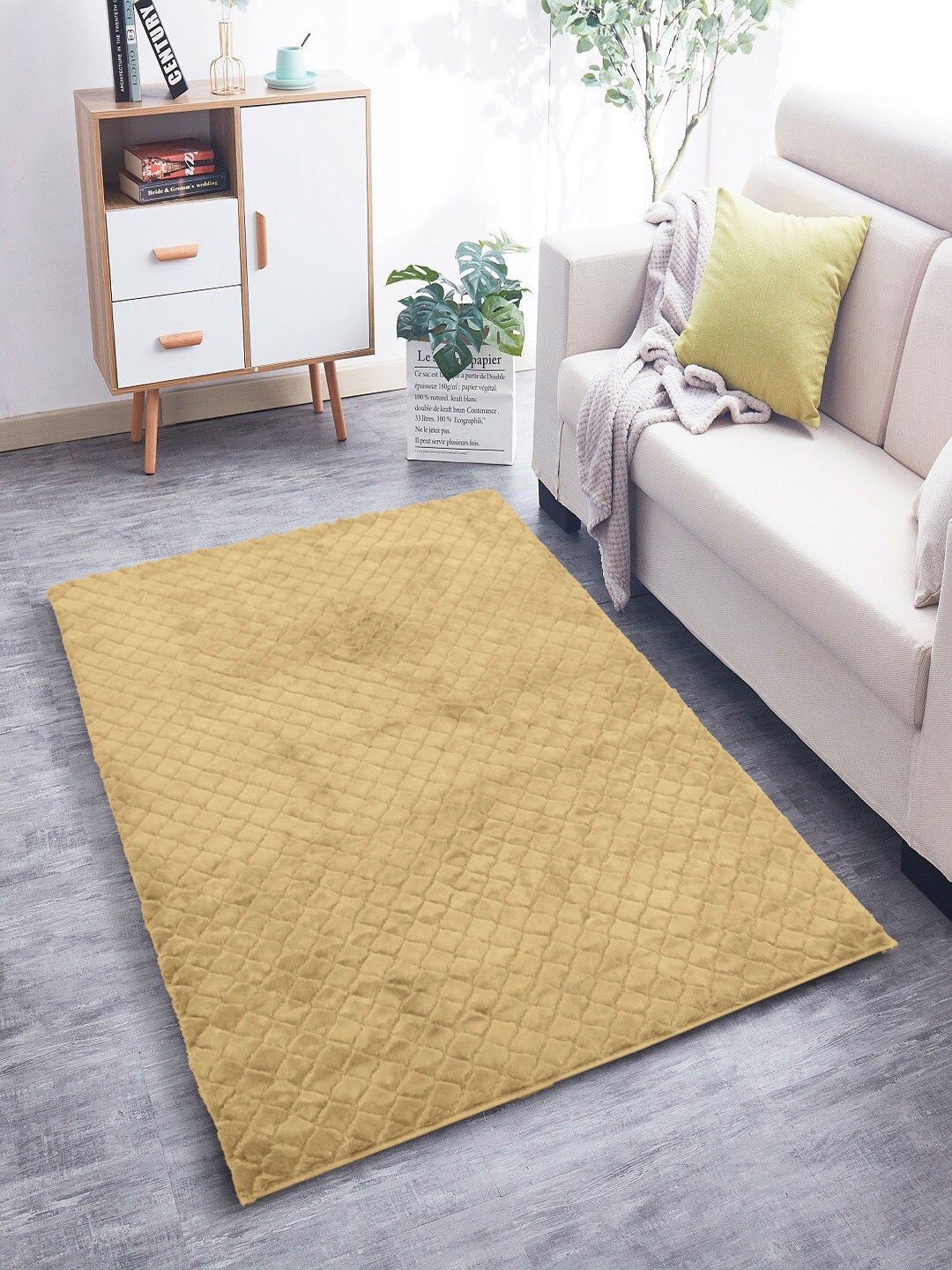 LUXEHOME INTERNATIONAL Golden Solid Antiskid Austria Carpets Price in India