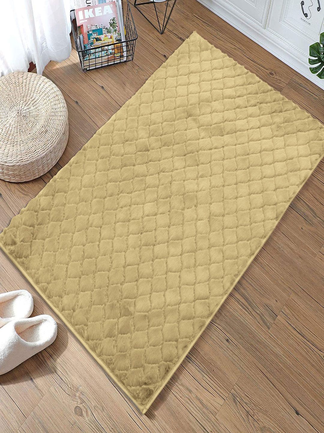 LUXEHOME INTERNATIONAL Gold 1000 GSM Anti-Skid Doormat Price in India