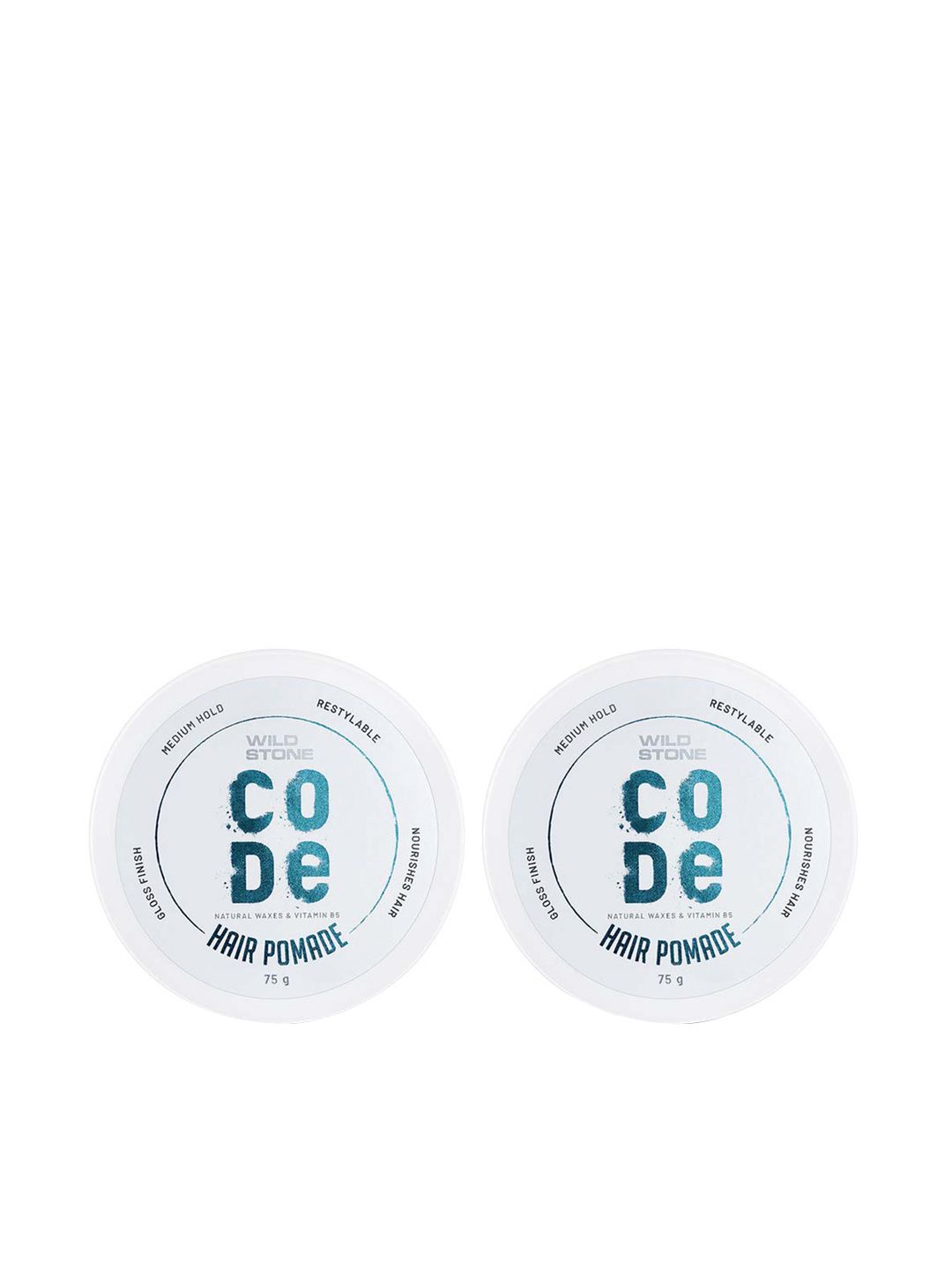 Wild stone Men Set of 2 Code Hair Pomade with Natural Waxes & Vitamin B5 - 75 g Each