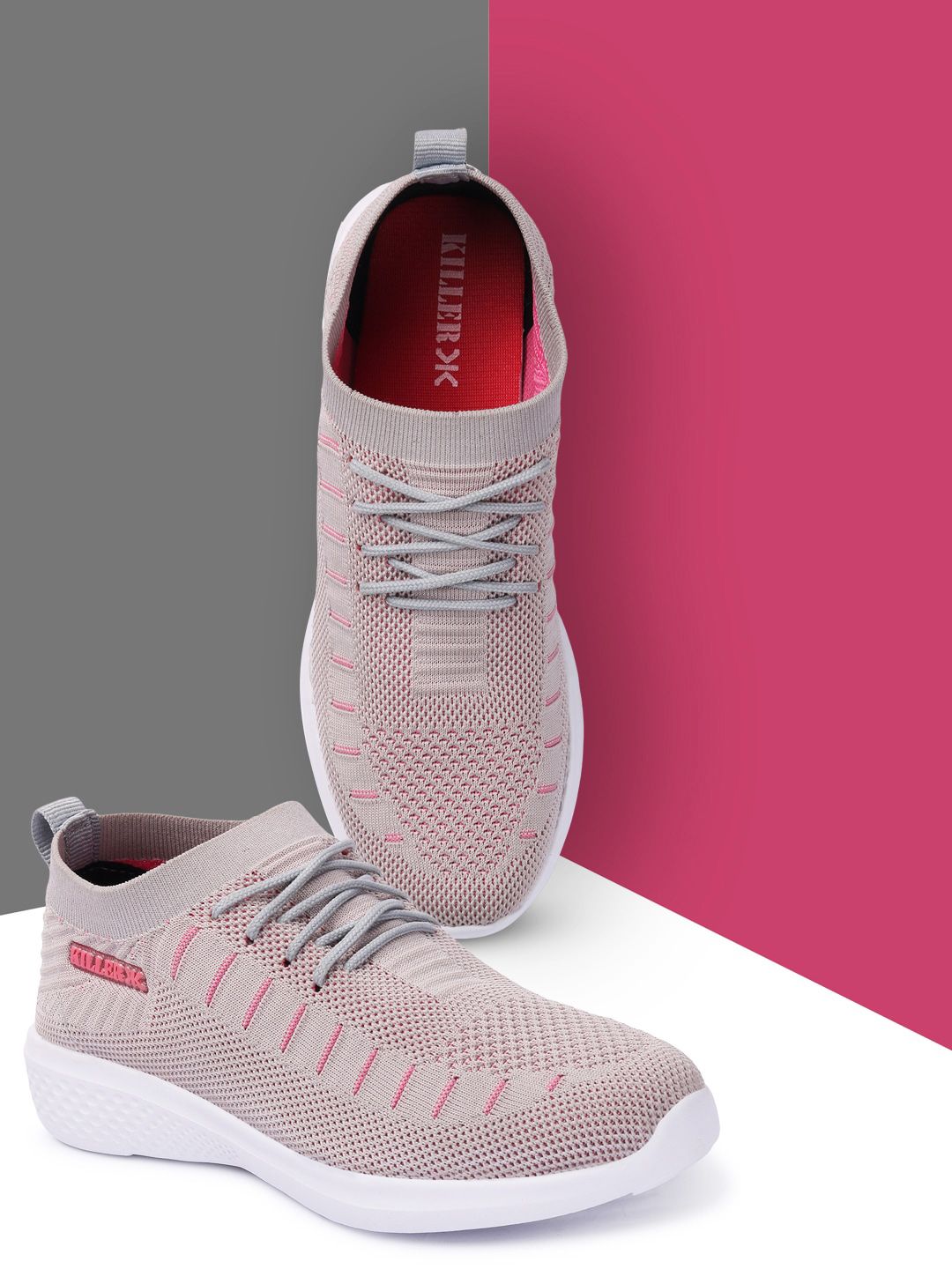 Killer Women Grey Woven Design Sneakers Price in India