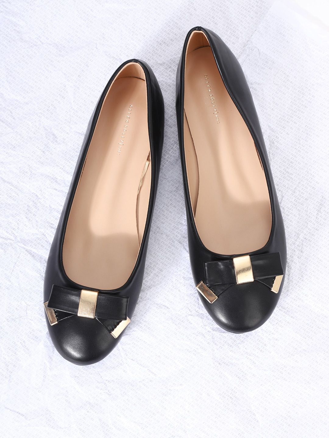 Allen Solly Woman Women Black Ballerinas with Bows Flats Price in India